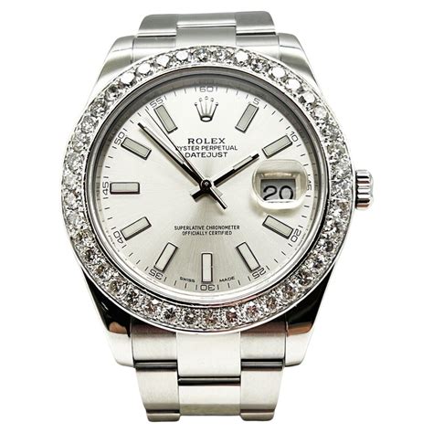 rolex datejust ii smooth bezel ref116300 silver dial|rolex diamond watch 116300.